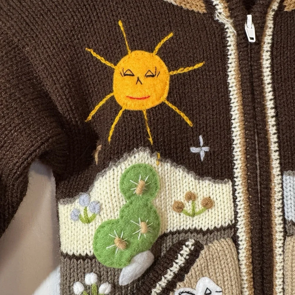 Peruvian handmade‎ kids alpaca zip up jacket no size